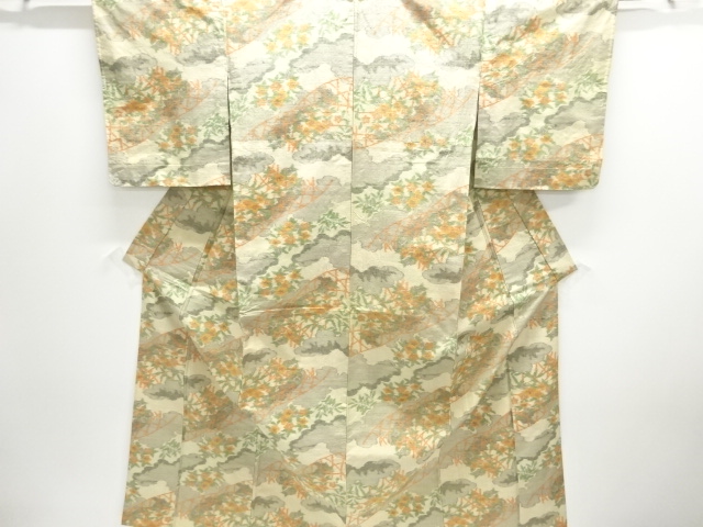 JAPANESE KIMONO / HITOE TSUMUGI / WOVEN FLOER BASKET